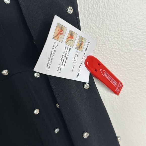 Mac Duggal SLEEVELESS RHINESTONE ENCRUSTED SQUARE NECK MIDI DRESS size 4 - Picture 7 of 10